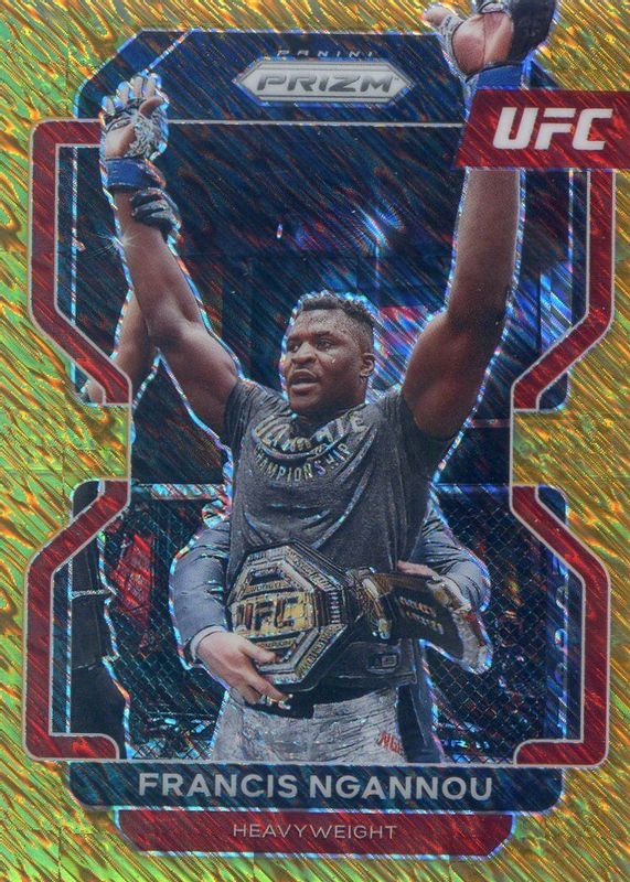 Francis Ngannou 2022 Prizm UFC #153 FOTL Gold Shimmer /5 RAW