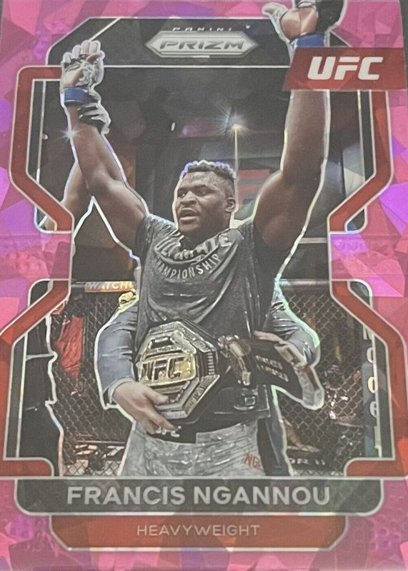 Francis Ngannou 2022 Prizm UFC #153 Pink Ice RAW