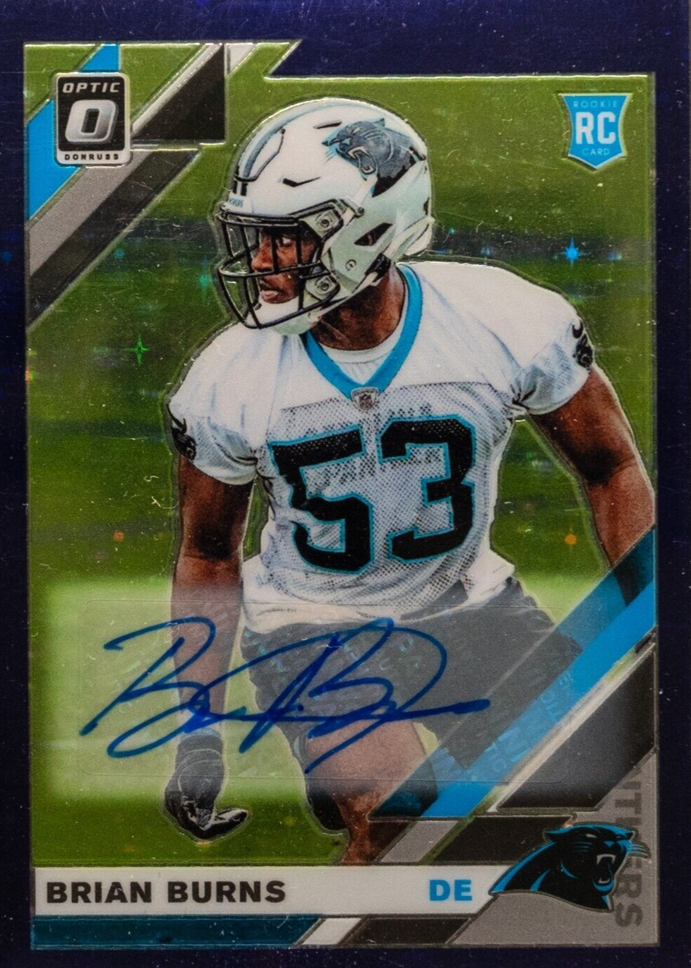Brian Burns 2019 Optic #106 Rookie Autographs - Purple Stars /50
