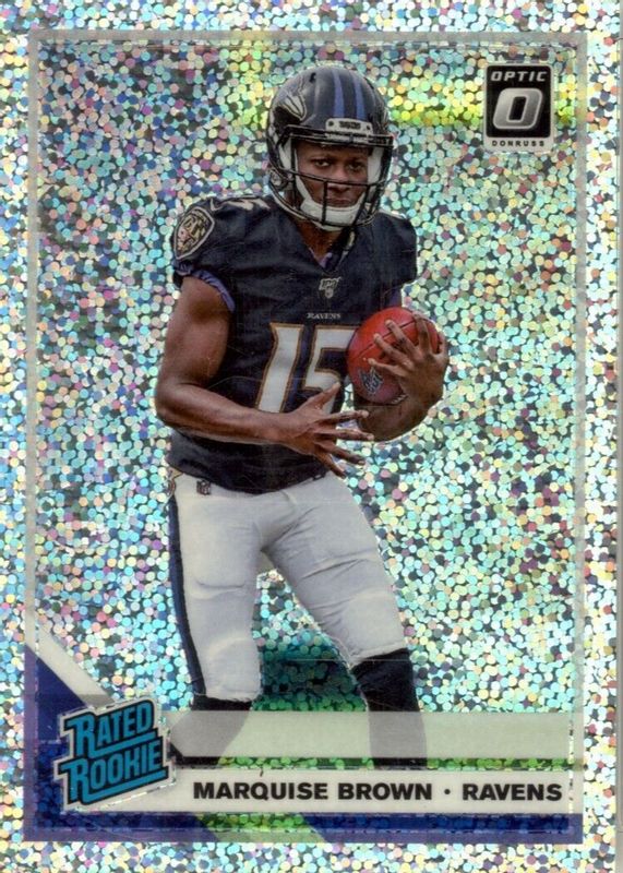 Marquise Brown 2019 Optic #162 White Sparkle /(SSP) Rookie RAW