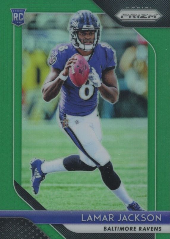 Lamar Jackson 2018 Prizm #212 Green Rookie RAW