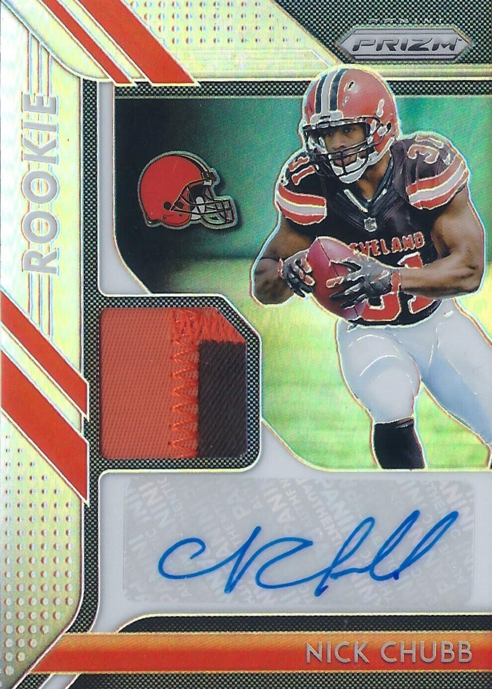その他 2018 Panini One Football Nick Chubb Auto NICK CHUBB 2018 ABSOLUTE ROOKIE PREMIERE TRIPLE PATCH AUTO
