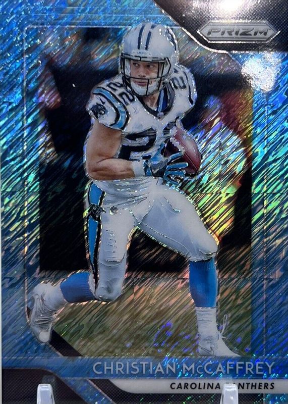 Christian McCaffrey 2018 Prizm #172 FOTL Blue Shimmer /9 RAW