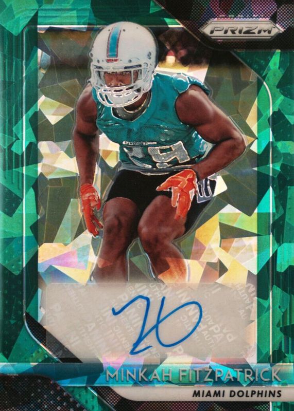 Minkah Fitzpatrick 2018 Prizm #RA-MF Rookie Autographs - Green Crystals (/75) Rookie PSA 9