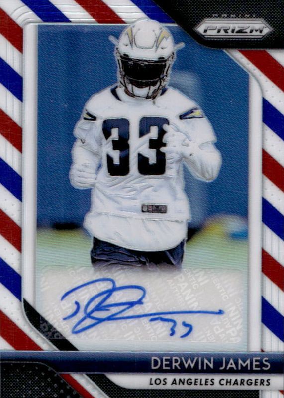 Derwin James 2018 Prizm #RA-DJ Rookie Autographs - Red White Blue Rookie RAW