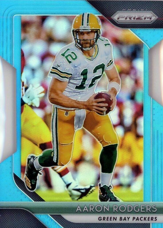 Aaron Rodgers 2018 Prizm #127 Light Blue Die-Cut /199 PSA 10