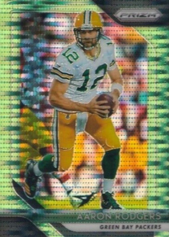 Aaron Rodgers 2018 Prizm #127 Neon Green Pulsar PSA 10