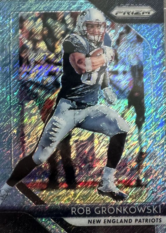 Rob Gronkowski 2018 Prizm #70 FOTL Blue Shimmer /9 PSA 10