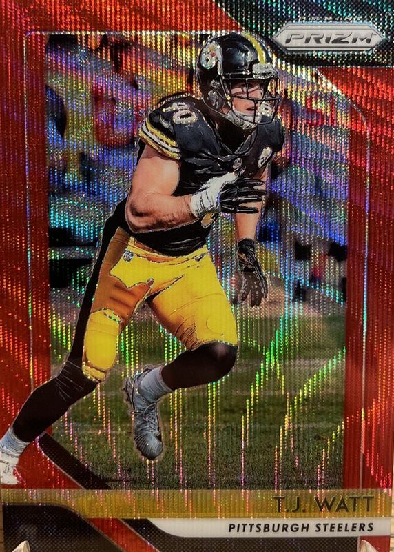 TJ Watt 2018 Prizm #34 Red Wave /149 PSA 10