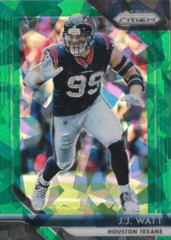 TJ Watt 2018 Prizm #34 Green Crystals /75 RAW