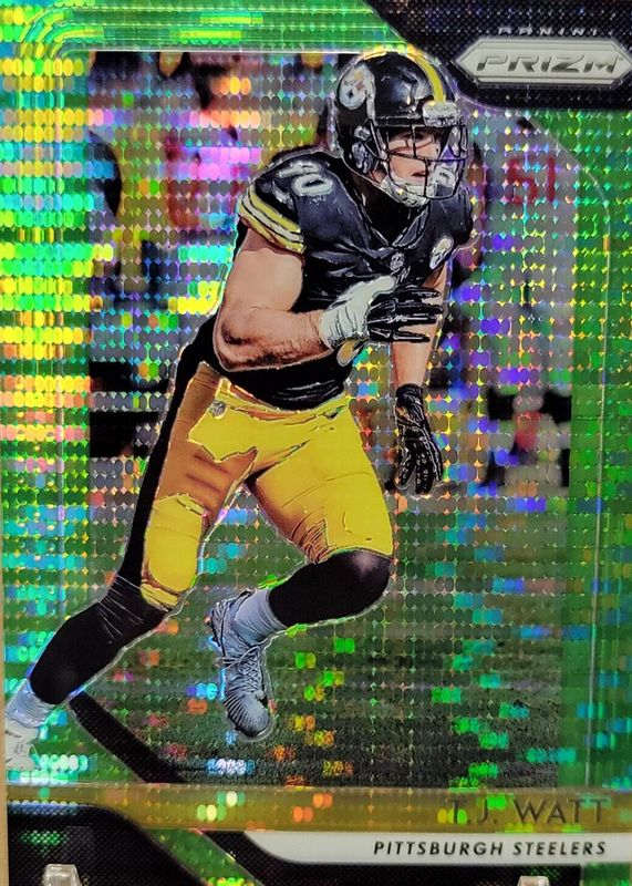 TJ Watt 2018 Prizm #34 Neon Green Pulsar RAW
