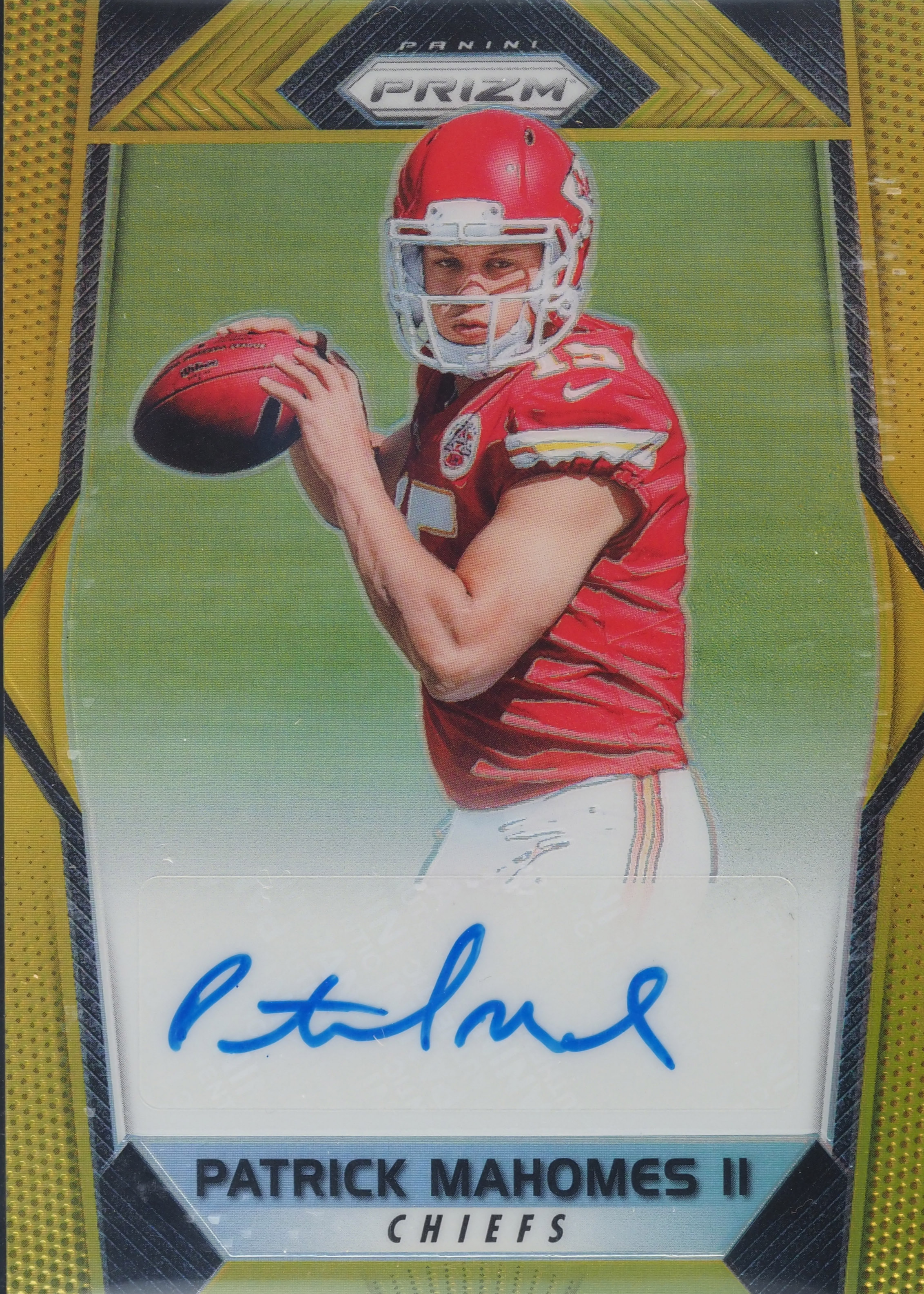 Patrick Mahomes II 2017 Prizm #RA-PM Rookie Autographs - Gold /10 