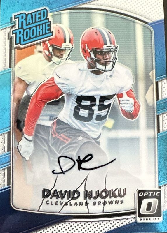 David Njoku 2017 Optic #164 Rated Rookie Autographs /150 Rookie RAW