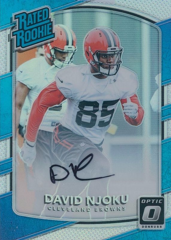 David Njoku 2017 Optic #164 Rated Rookie Autographs - Holo /99 Rookie BGS 9.5