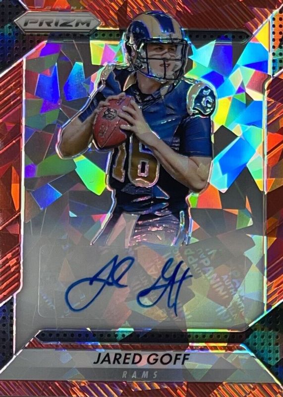 Jared Goff 2016 Prizm #RA-JGF Rookie Autographs - Red Crystals /75 Rookie BGS 10 PRISTINE