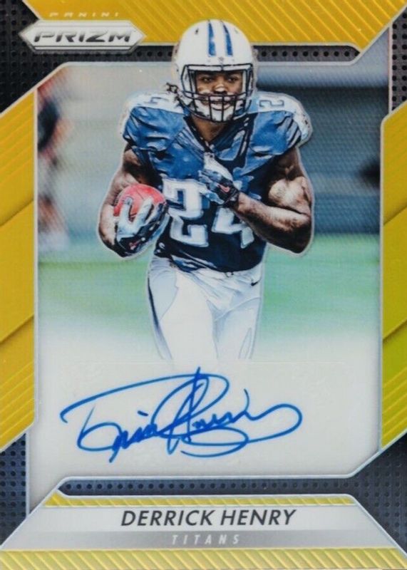 Derrick Henry 2016 Prizm #RA-DHR Rookie Autographs - Gold /10 PSA 8