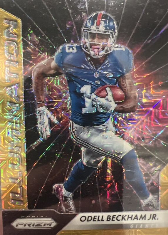 Odell Beckham Jr. 2016 Prizm #8 Illumination - Gold Mojo /10 RAW