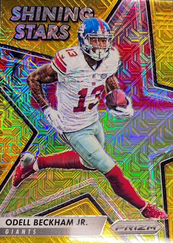 Odell Beckham Jr. 2016 Prizm #13 Shining Stars - Gold Mojo /10 BGS 9