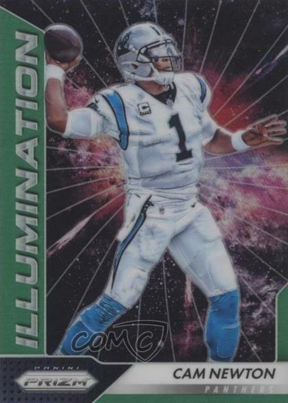 Cam Newton 2016 Prizm #1 Illumination - Green PSA 10