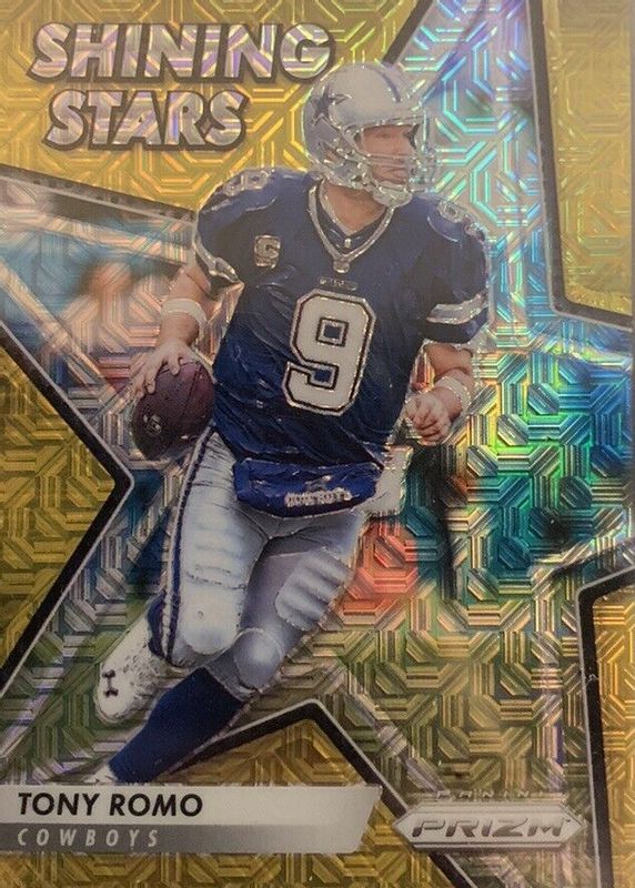 Tony Romo 2016 Prizm #3 Shining Stars - Gold Mojo /10 PSA 9