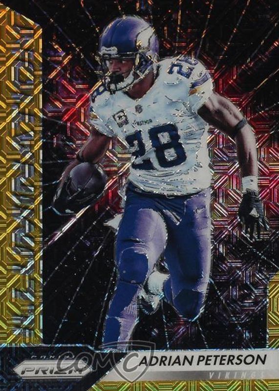 Adrian Peterson 2016 Prizm #7 Illumination - Gold Mojo /10 RAW