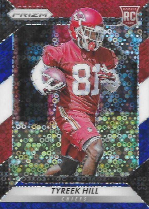 Tyreek Hill 2016 Prizm #296 Red White Blue Disco Rookie RAW