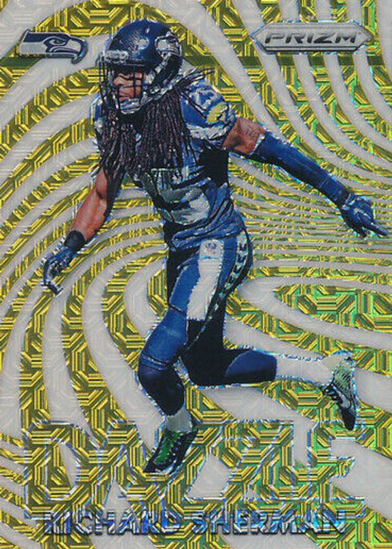 Richard Sherman 2016 Prizm #10 Razzle - Gold Mojo /10 PSA 10