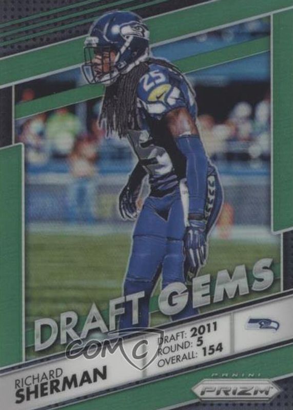 Richard Sherman 2016 Prizm #7 Draft Gems - Green PSA 10