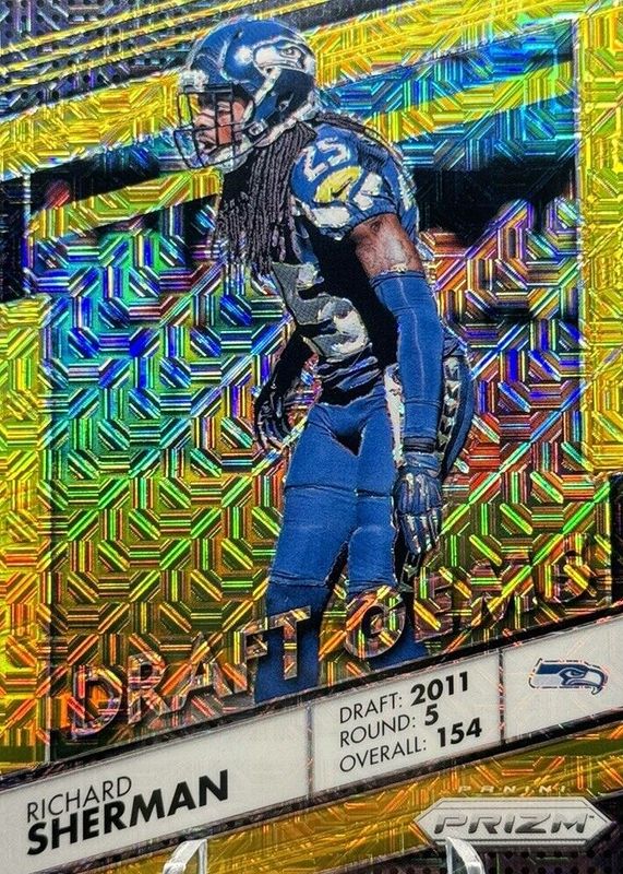 Richard Sherman 2016 Prizm #7 Draft Gems - Gold Mojo /10 PSA 10