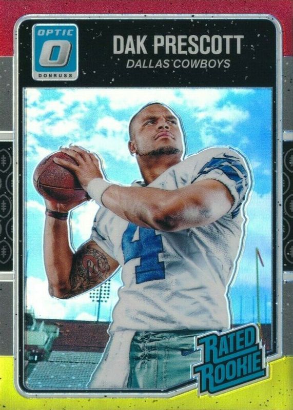 Dak Prescott 2016 Optic #162 Red & Yellow Rookie SGC 9