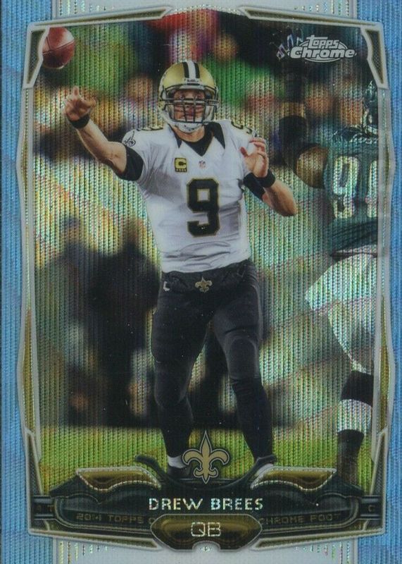 Drew Brees 2014 Topps Chrome #17 Blue Wave Refractor SGC 9.5