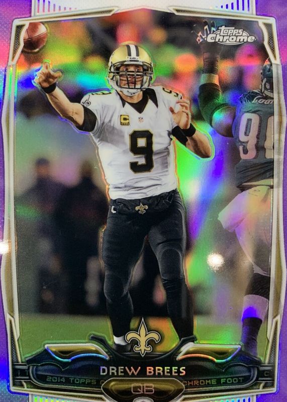 Drew Brees 2014 Topps Chrome #17 Purple Refractor PSA 9