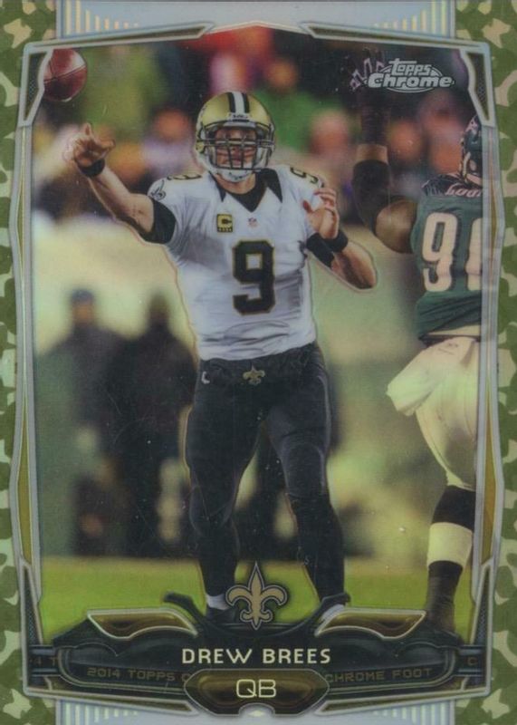 Drew Brees 2014 Topps Chrome #17 Camo Refractor /499 PSA 10