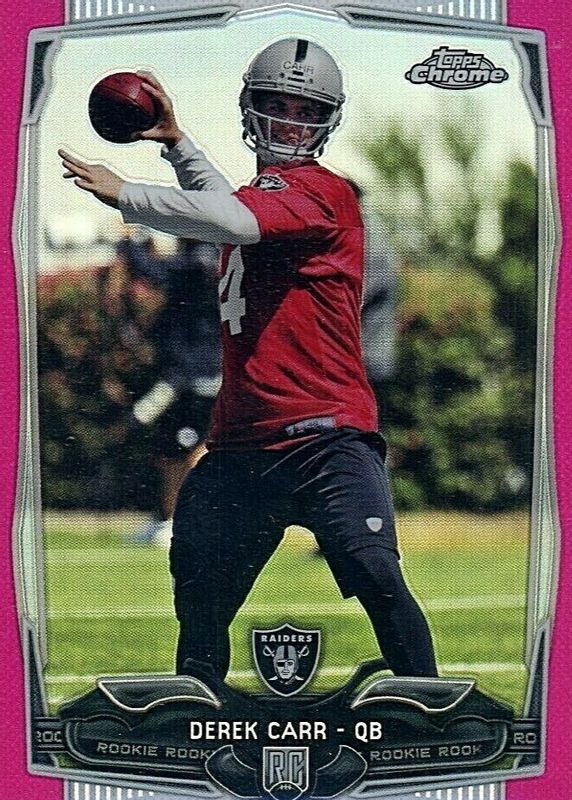 Derek Carr 2014 Topps Chrome #115 Pink Refractor /399 Rookie BGS 9