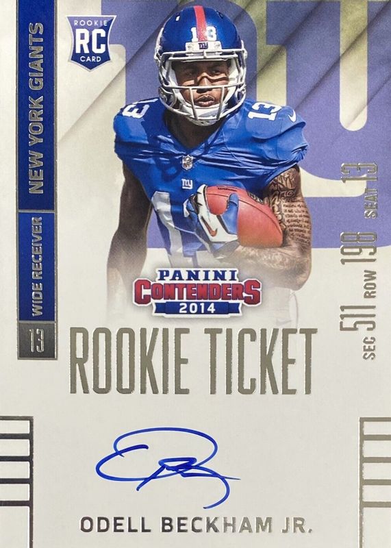 Odell Beckham Jr. 2014 Contenders #227 Rookie Ticket Auto (Ball in Left Hand)