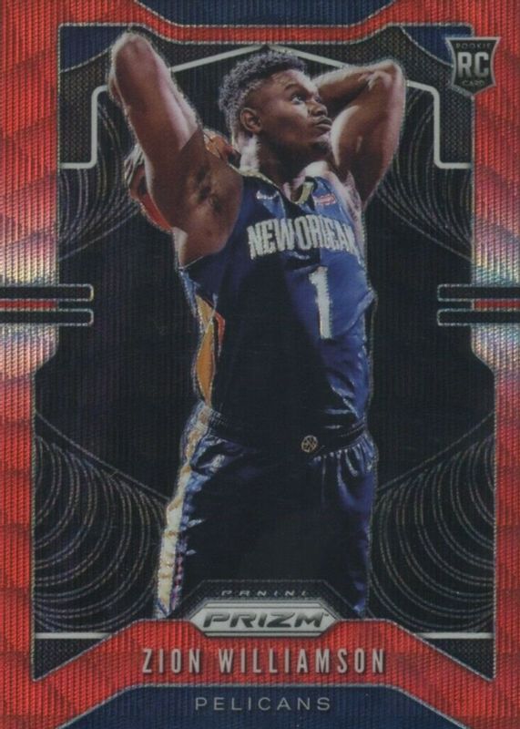 Zion Williamson 2019 Prizm #248 Ruby Wave Rookie RAW