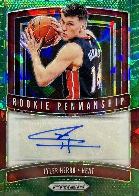 Tyler Herro 2019 Prizm #RP-THR Rookie Penmanship - Green Ice /16 Rookie SGC 10