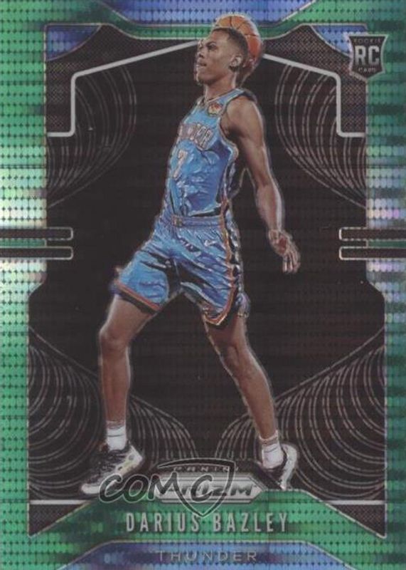 Darius Bazley 2019 Prizm #289 Green Pulsar /25 Rookie PSA 10