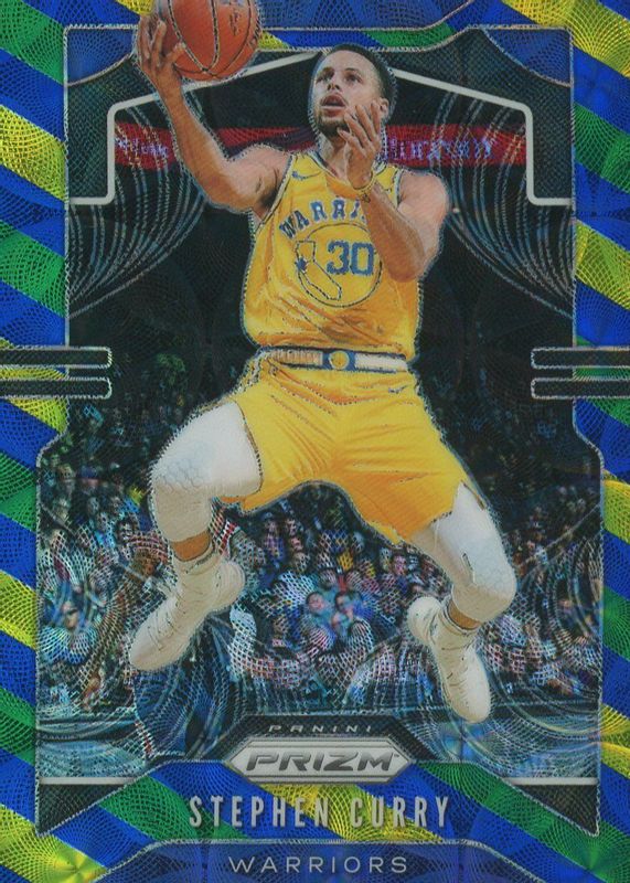 Stephen Curry 2019 Prizm #98 Choice Blue Yellow Green BGS 10 PRISTINE