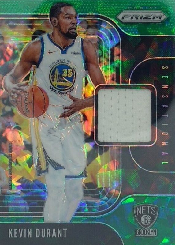 Kevin Durant 2019 Prizm #SS-KDU Sensational Swatches - Green Ice /56 BGS 10 PRISTINE