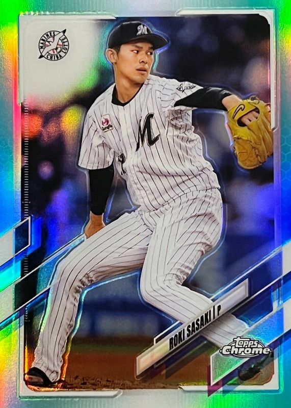 Roki Sasaki 2021 Topps Chrome NPB #194 Aqua Refractor /199 RAW