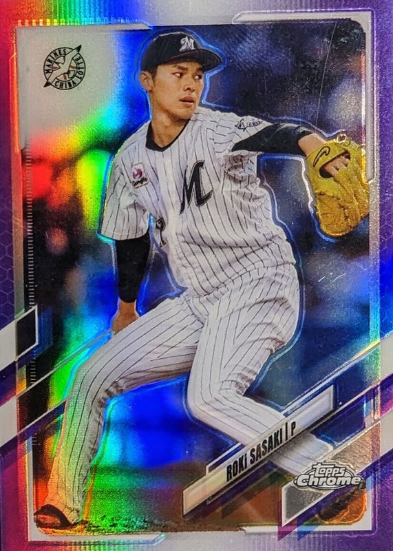 Roki Sasaki 2021 Topps Chrome NPB #194 Purple Refractor /299 RAW 