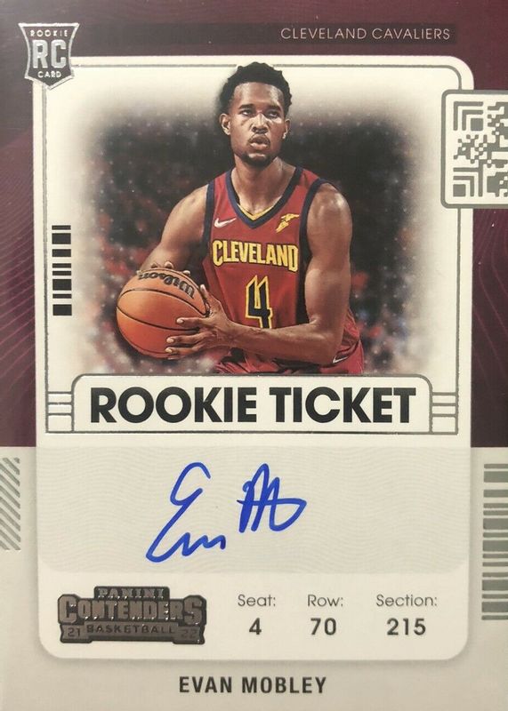 Evan Mobley 2021 Contenders #103 Rookie Ticket Auto RAW