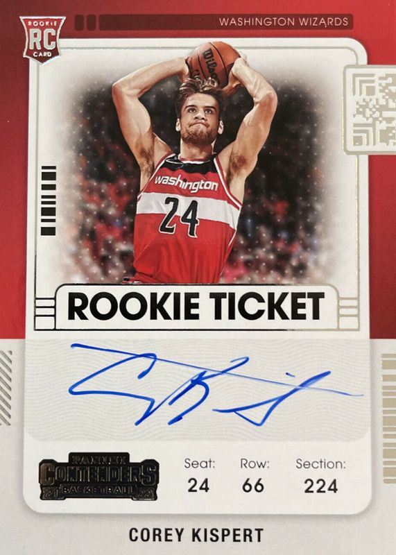 Corey Kispert 2021 Contenders #115 Rookie Ticket Auto Rookie SGC 9.5