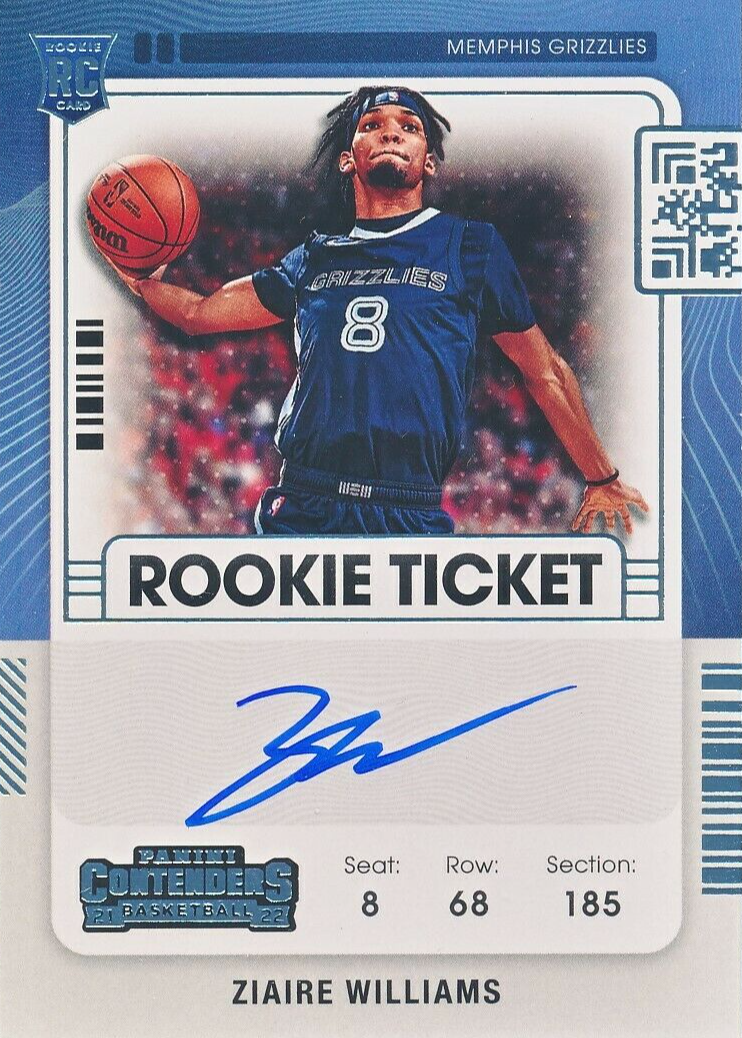 Ziaire Williams 貴重next day RC auto Ziaire Williams 2021 Contenders #110 Rookie Ticket Auto