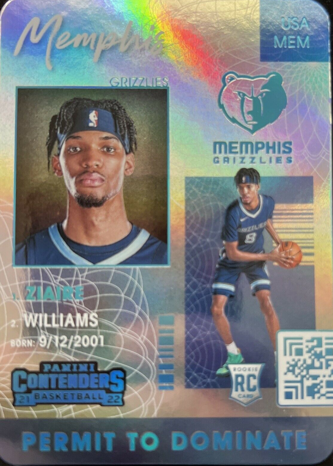 2021-22 Panini Prizm Zaire Williams Orange Cracked Ice