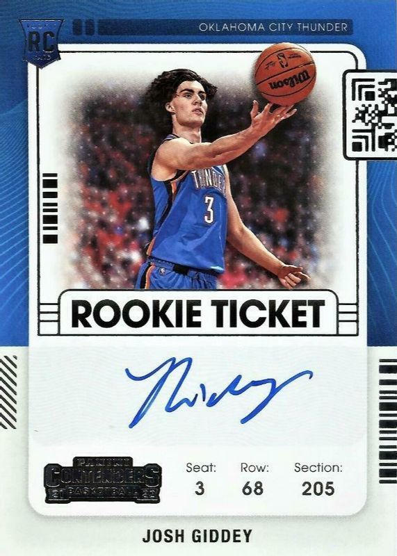 Josh Giddey 2021 Contenders #106 Rookie Ticket Auto