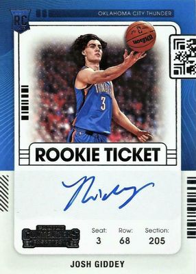 Josh Giddey 2021 Contenders #106 Rookie Ticket Auto RAW Price