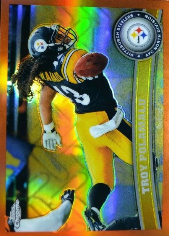 Troy Polamalu 2011 Topps Chrome #180 Orange Refractor SGC 9.5