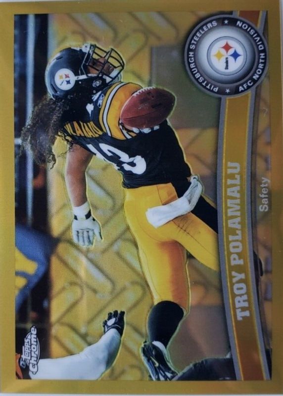 Troy Polamalu 2011 Topps Chrome #180 Gold Refractor /50 BGS 9.5